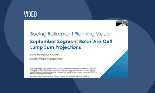 Boeing Webinar Series September Segment Rates and Lump Sum Projections