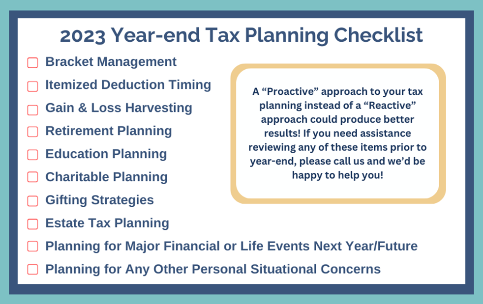 2023 Year-end Tax Planning Checklist