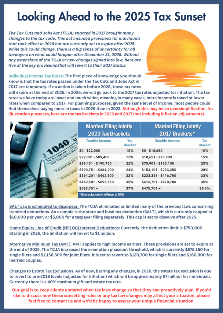 Looking Ahead to the 2025 Tax Sunset